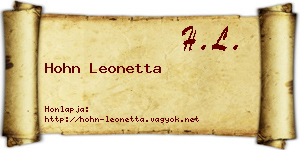 Hohn Leonetta névjegykártya